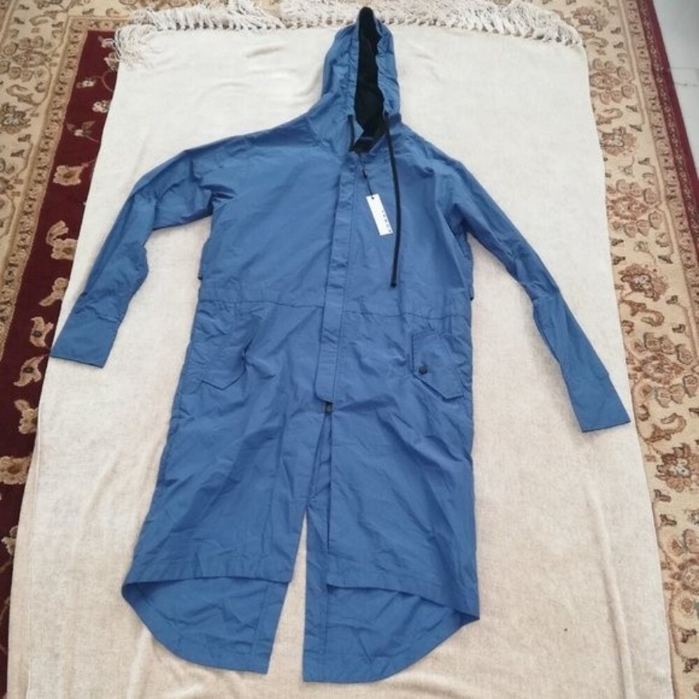 KORAL Blue Full Zip Lightweight Jacket Hooded Active Mesh-Lined Womens S NWT